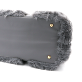 Nagy női táska plüssből – szürke