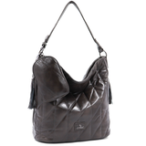 Női steppelt táska típusú táska függő pénztárcával – szürke