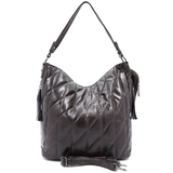 Női steppelt táska típusú táska függő pénztárcával – szürke