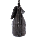 Női steppelt táska típusú táska függő pénztárcával – szürke