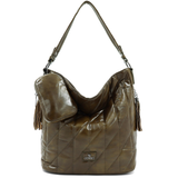 Női steppelt táska típusú táska függő pénztárcával – zöld