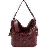 Női steppelt táska típusú táska függő pénztárcával – bordó