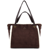 Női táska plüssel és kétféle pánttal – barna