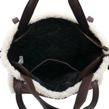 Női táska plüssel és kétféle pánttal – barna