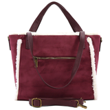 Női táska plüssel és kétféle pánttal – bordó