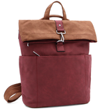 2 az 1-ben – Női hátizsák és táska sok zsebbel – bordó