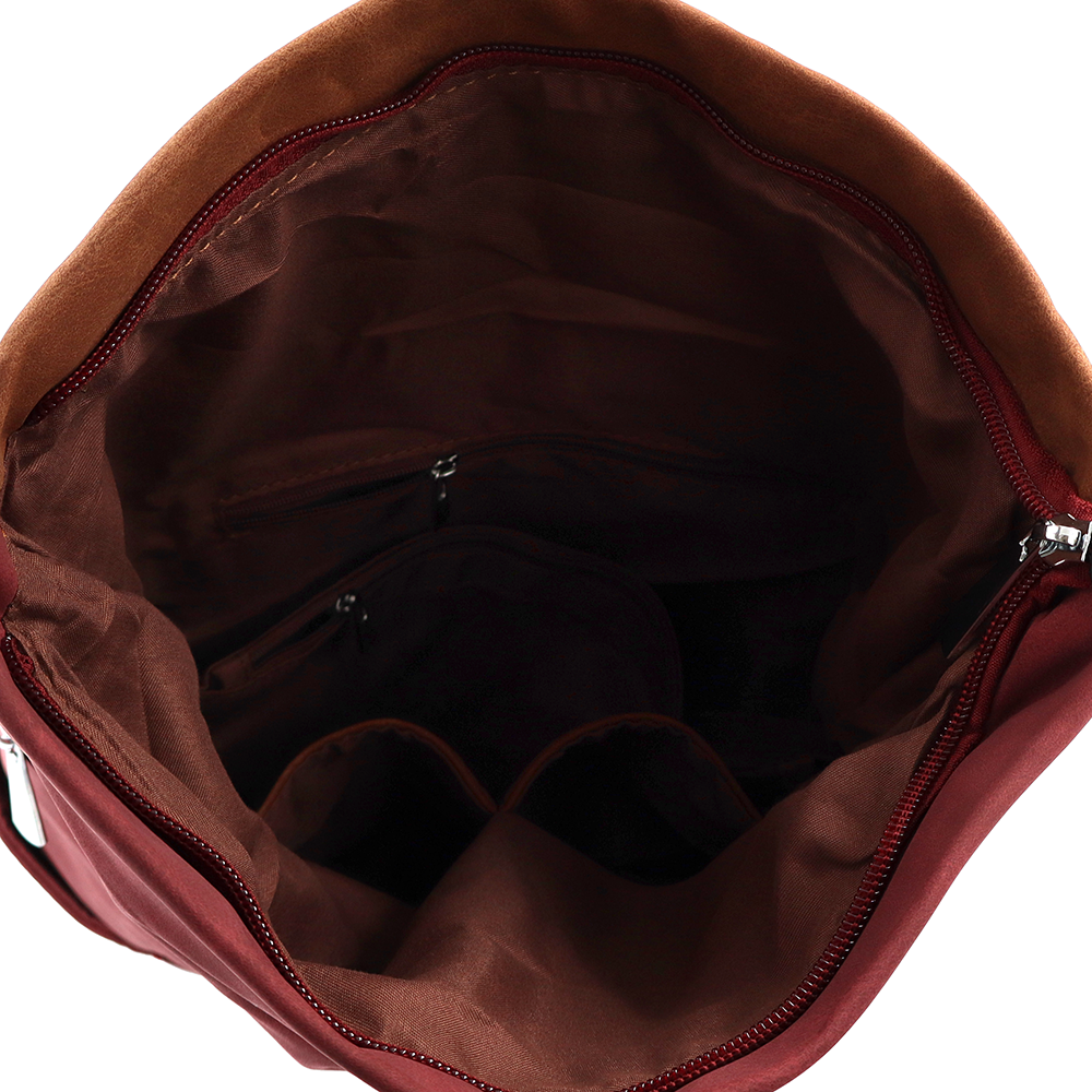 2 az 1-ben – Női hátizsák és táska sok zsebbel – bordó
