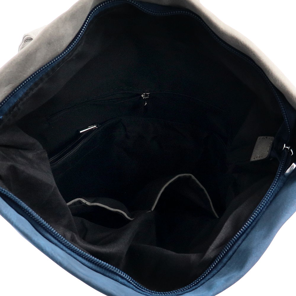 2 az 1-ben – Női hátizsák és táska sok zsebbel – sötétkék