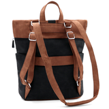 2 az 1-ben – Női hátizsák és táska sok zsebbel – fekete