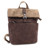 2 az 1-ben – Női hátizsák és táska sok zsebbel – barna