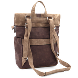 2 az 1-ben – Női hátizsák és táska sok zsebbel – barna