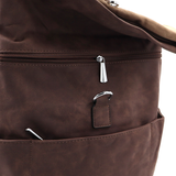 2 az 1-ben – Női hátizsák és táska sok zsebbel – barna