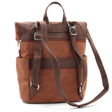 2 az 1-ben – Női hátizsák és táska sok zsebbel – téglabarna