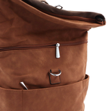 2 az 1-ben – Női hátizsák és táska sok zsebbel – téglabarna