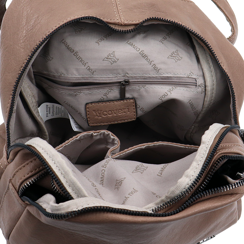 2 az 1-ben – Női hátizsák és táska – világosbarna