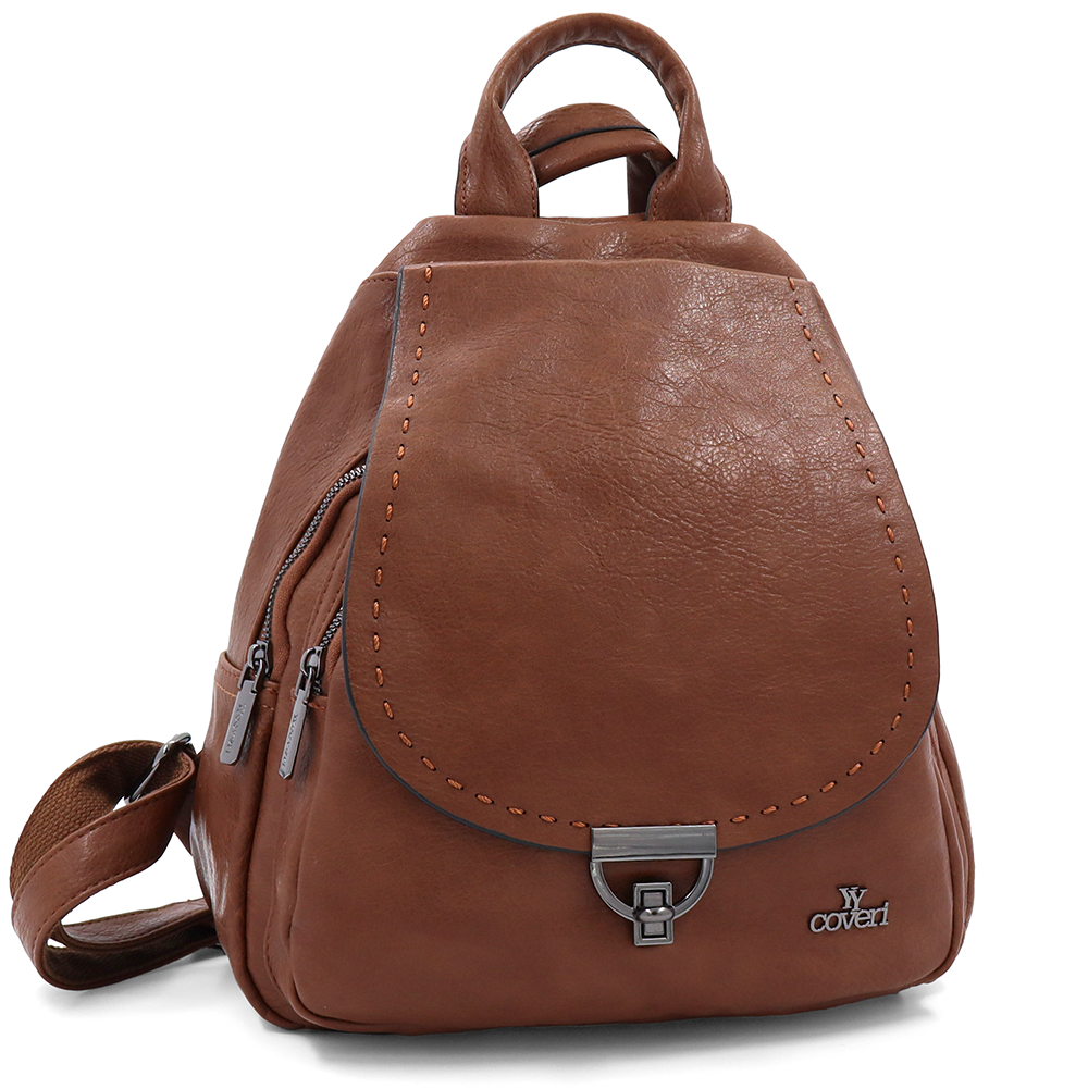 2 az 1-ben – Női hátizsák és táska – téglabarna