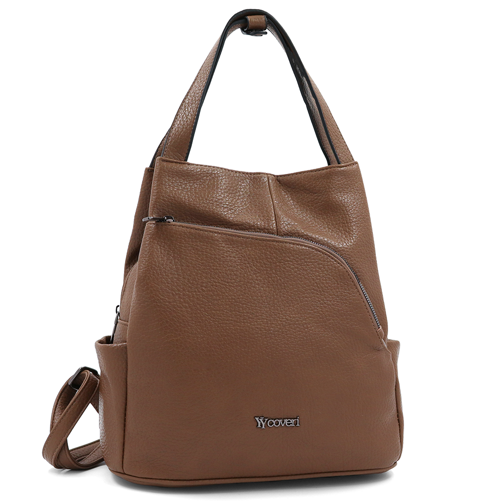 2 az 1-ben – Női hátizsák és táska – világosbarna