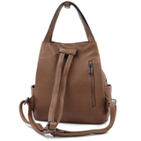 2 az 1-ben – Női hátizsák és táska – világosbarna