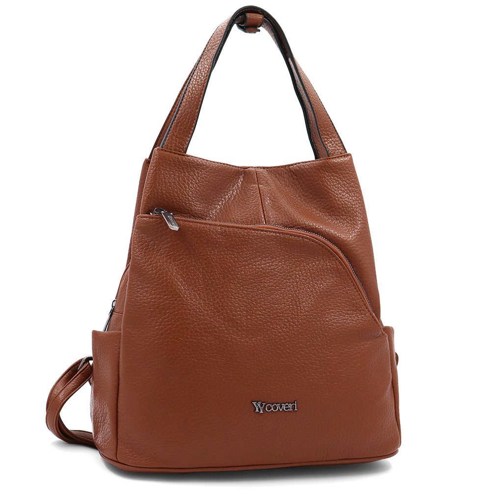 2 az 1-ben – Női hátizsák és táska – téglabarna