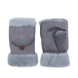 Téli, ujjatlan kesztyű lehajtható fedéllel – szürke