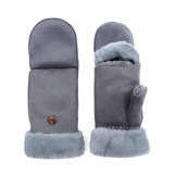 Téli, ujjatlan kesztyű lehajtható fedéllel – szürke