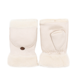 Téli, ujjatlan kesztyű lehajtható fedéllel – bézs