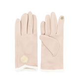 Elegáns női kesztyű műszőrmével – bézs