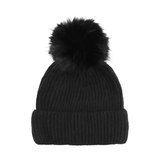 Téli sapka pomponnal – fekete