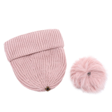 Téli sapka pomponnal – rózsaszín