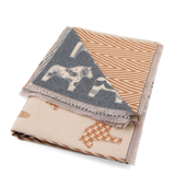 Kétoldalas sál ló mintával – szürke/téglabarna