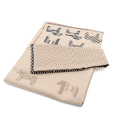 Kétoldalas sál ló mintával – szürke/téglabarna