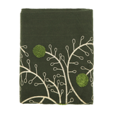 Puha sál domború virághímzéssel – zöld