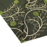 Puha sál domború virághímzéssel – zöld