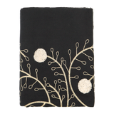 Puha sál domború virághímzéssel – fekete