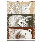 Kétoldalas sál állatmintával – bordó/világosbarna