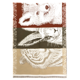 Kétoldalas sál állatmintával – bordó/világosbarna