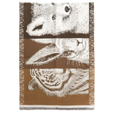 Kétoldalas sál állatmintával – barna