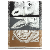 Kétoldalas sál állatmintával – barna/fekete