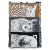 Kétoldalas sál állatmintával – barna/fekete