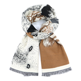 Kétoldalas sál állatmintával – barna/fekete