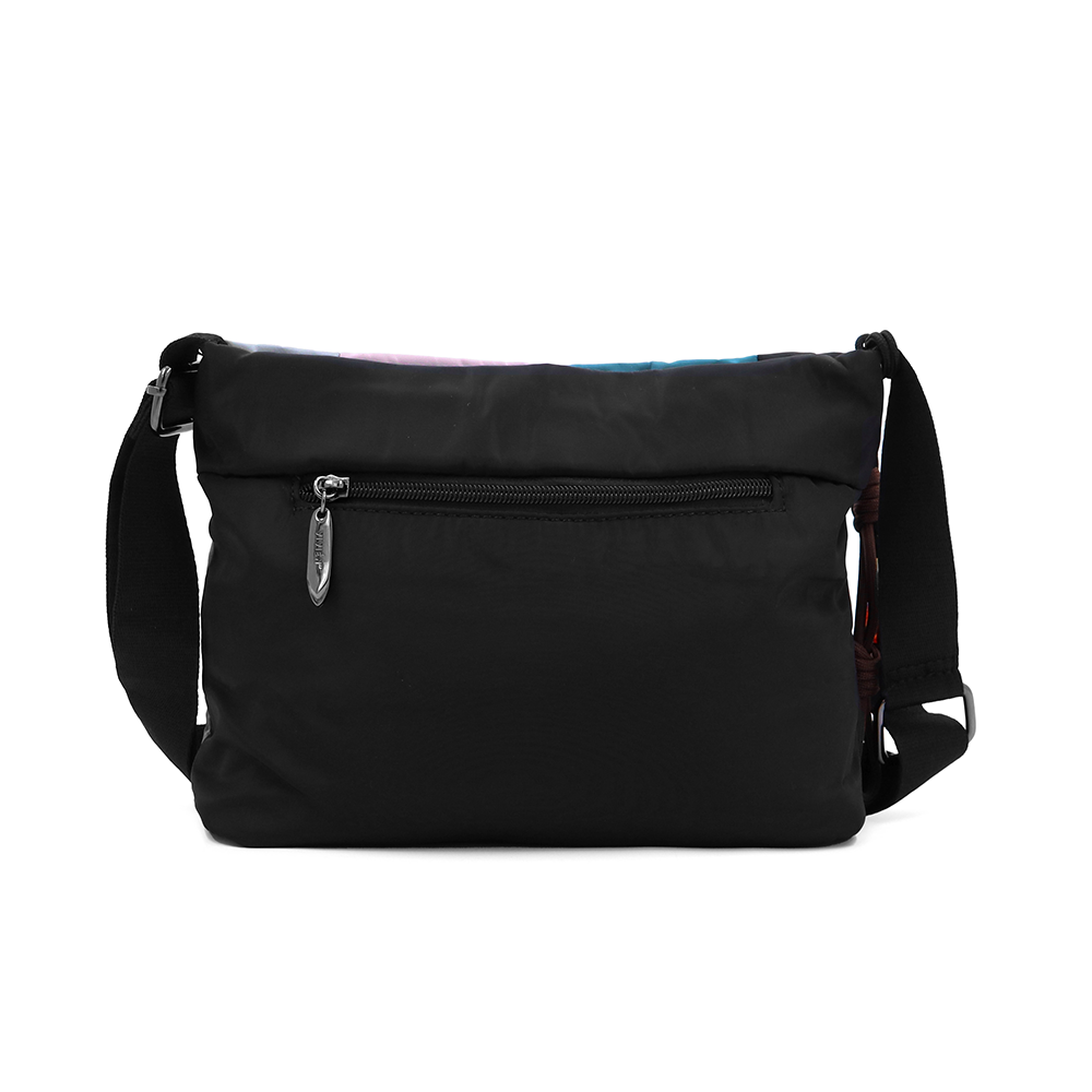 Színes vászontáska vállra – fekete/kék