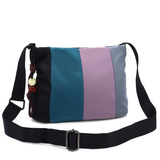 Színes vászontáska vállra – fekete/kék