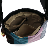 Színes vászontáska vállra – fekete/kék