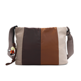 Színes vászontáska vállra – világosbarna