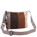 Színes vászontáska vállra – világosbarna