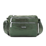 Vállra akasztható női táska metál hatással – zöld