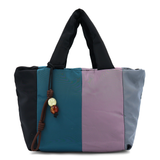 Színes női vászontáska – fekete/kék