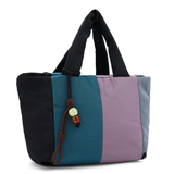 Színes női vászontáska – fekete/kék