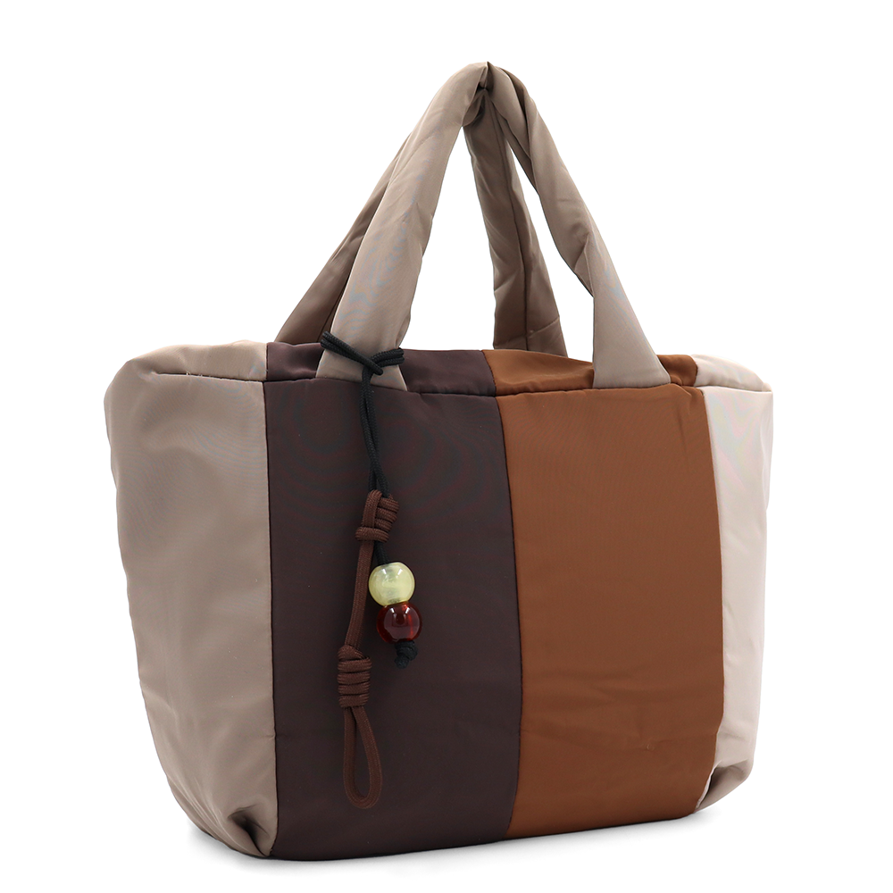 Színes női vászontáska – világosbarna