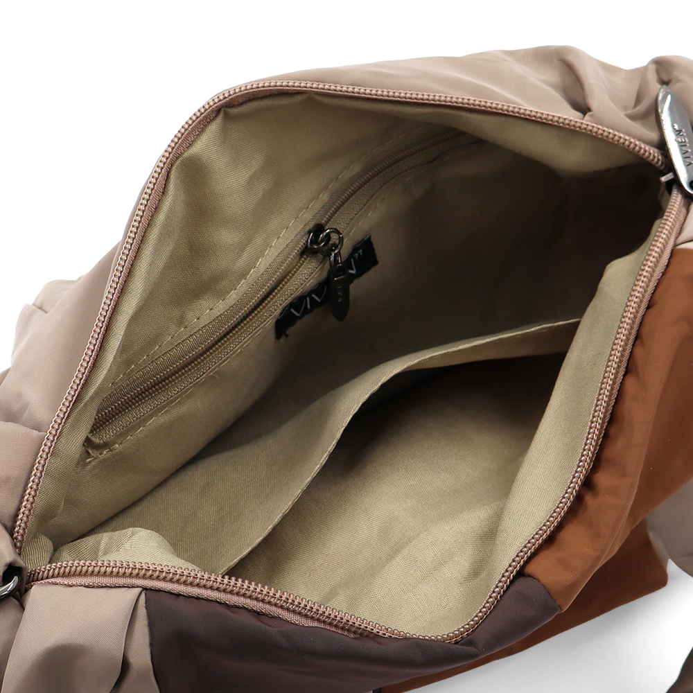 Színes női vászontáska – világosbarna